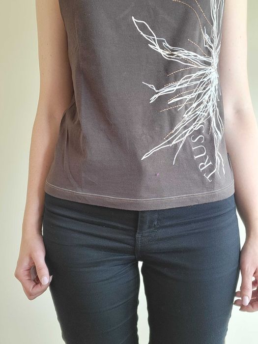 Top Castanho com Bordado - Trussardi