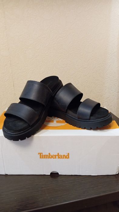 Шльопанці шкіряні Timberland, розмір 38, чорні