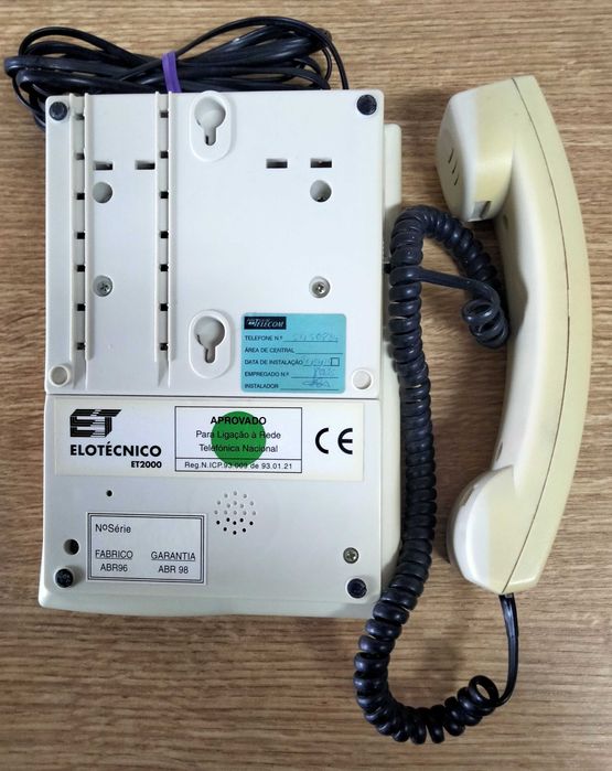 Telefone analógico antigo de 1996 Elotécnico ET2000
