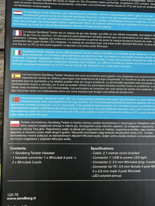 Sandberg słuchawki nowe