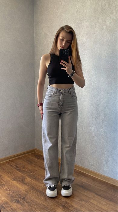 Сірі джинси прямого крою (туреччина)