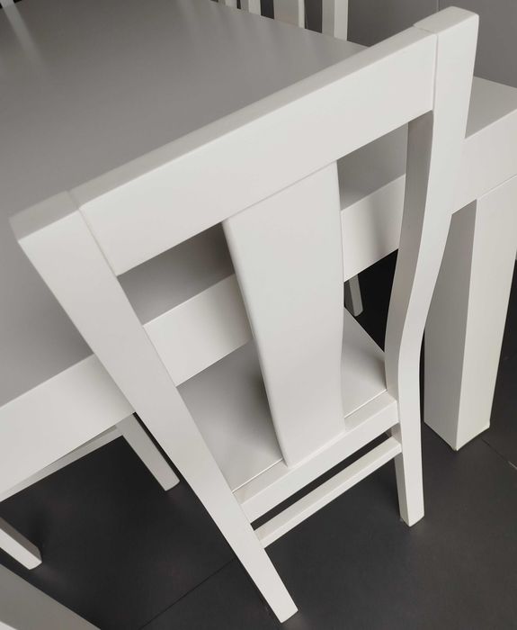 Mesa madeira MACIÇA Ladaco mate + 6 cadeiras