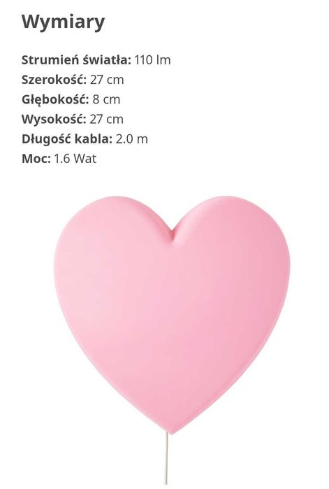 Różowa lampka led serce