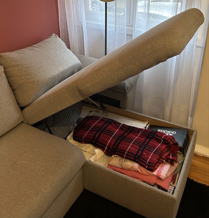 Sofá cama com arrumação conforama  ANTON