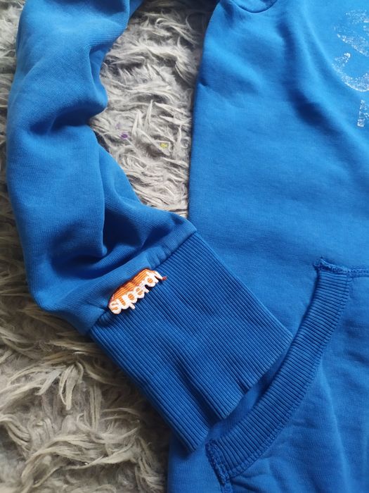 Bluza męska Superdry niebieska S z kapturem