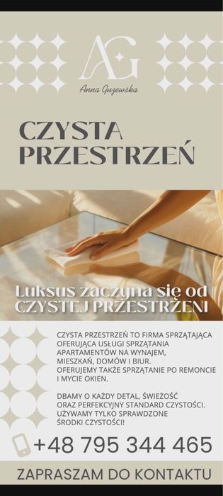 Posprzatamy za Ciebie/sprzatanie apartamentow/biur/domkow