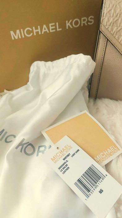 Torba listonoszka beżowa Michael Kors Whitney Light Sand jak nowa!