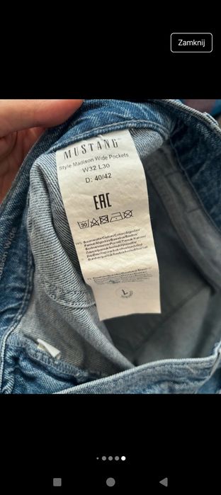 Nowe jeansy Mustang Madison Wide Pockets W32 L30