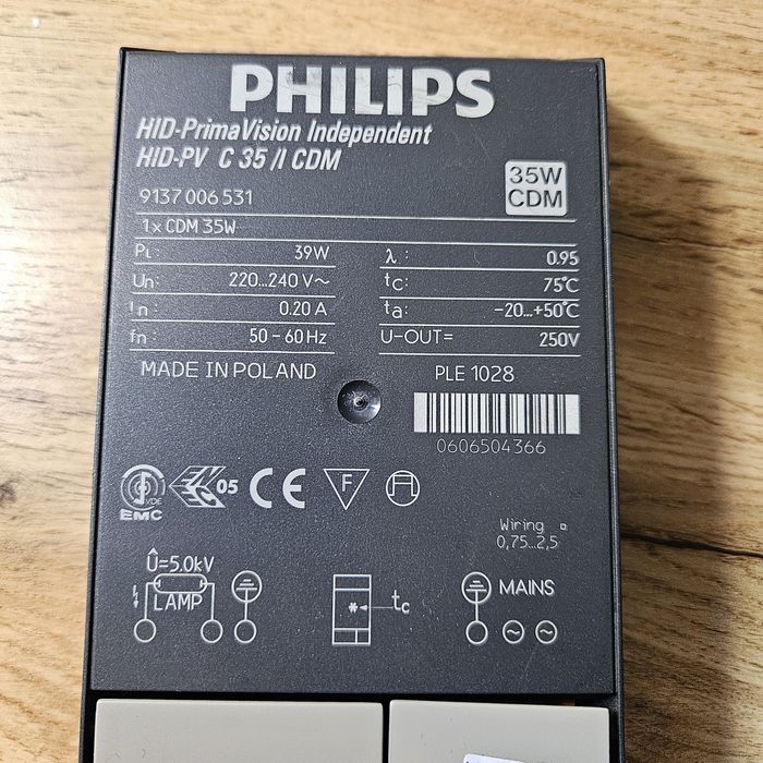 Statecznik HID balast 35 w Philips metahalogen nowy zestaw