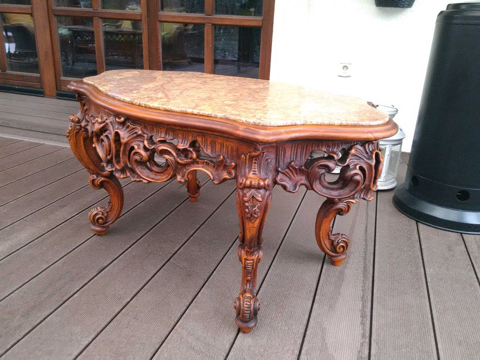 Stolik Barokowy Rzeźbiony Antyk