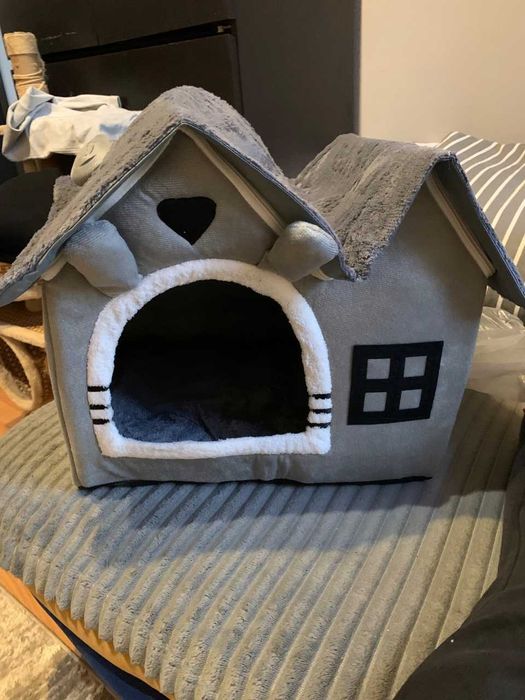 Legowisko Domek dla kota i psa miękki pluszowy 40 cm