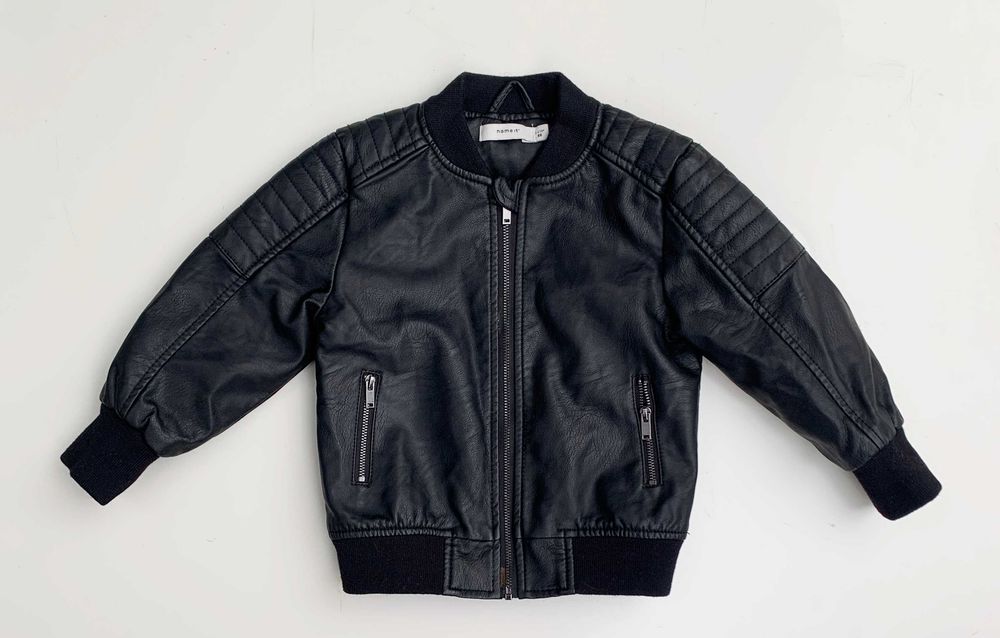 Kurtka Name It Czarna Skóra Ekologiczna 86 cm 12 18 m Skórzana