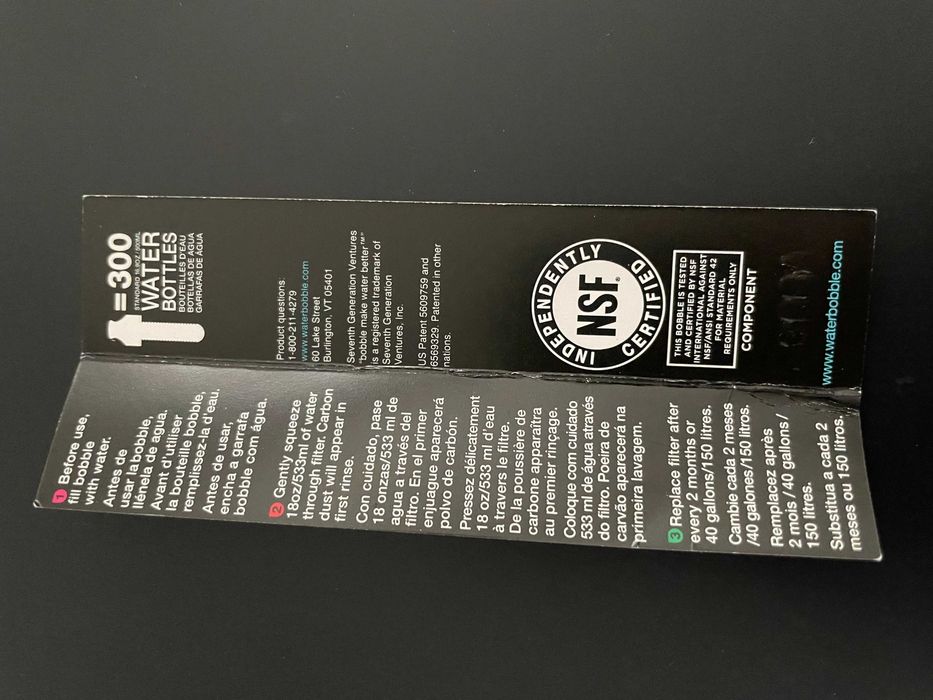 Garrafas Bobble originais com Filtro de carbono fitness - Novas!