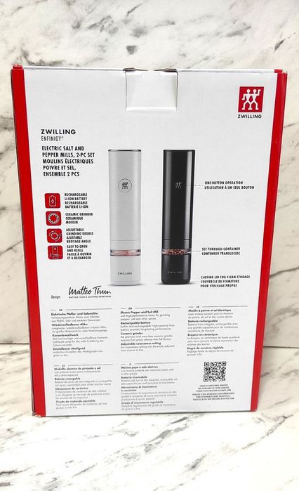 Набір електричних подрібнювачів для перцю та солі Zwilling.