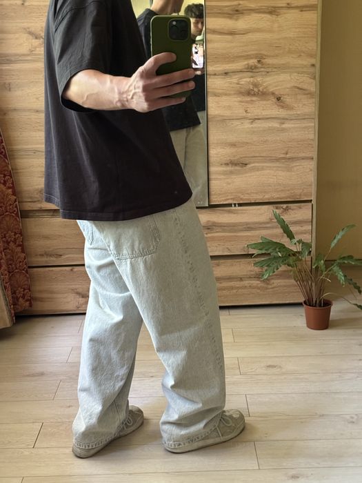 Широкі нові блакитині світлі чоловічі джинси оверсайз skater baggy 40 42 44 46 М Л ХЛ , M L XL