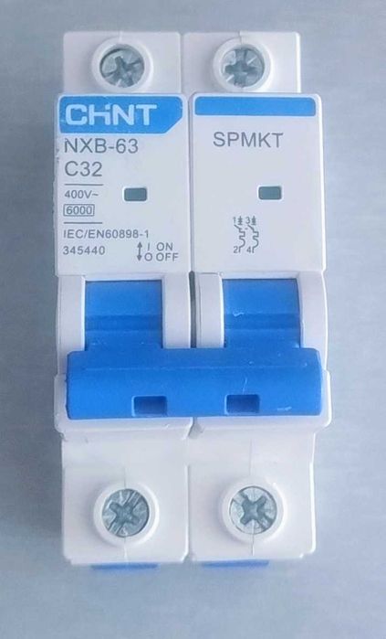 Wyłącznik nadprądowy NXB-63 2P C32 6kA CHINT .