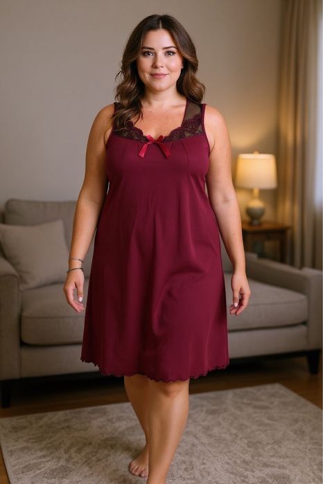 Бамбукова нічна сорочка з мереживом