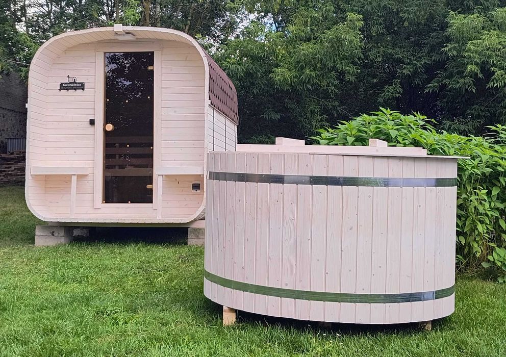 Sauna ogrodowa QUADRO2,35 z beczką do morsowania