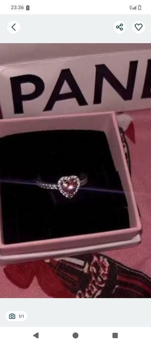 Anel da Pandora coração rosa