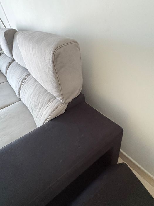 Sofá cordoba com chaise longue e 4 puffs como novo