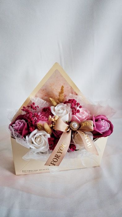 Flower box kwiaty mydlane koperta