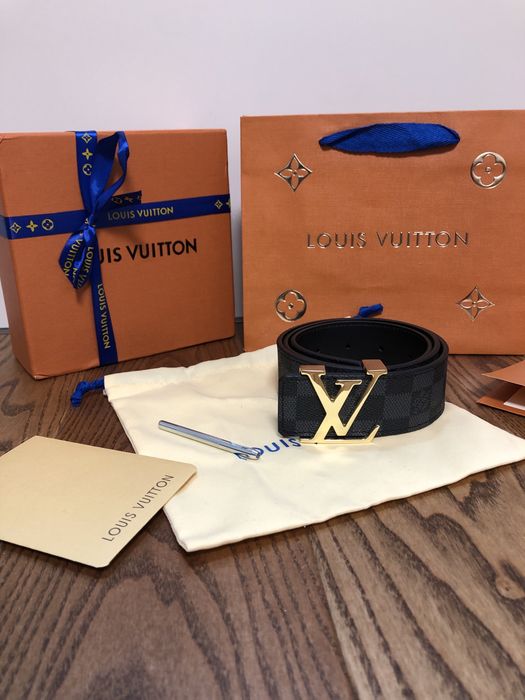 Pasek LOUIS VUITTON 80-125cm skora canvas i naturalna nr seryjny ebene