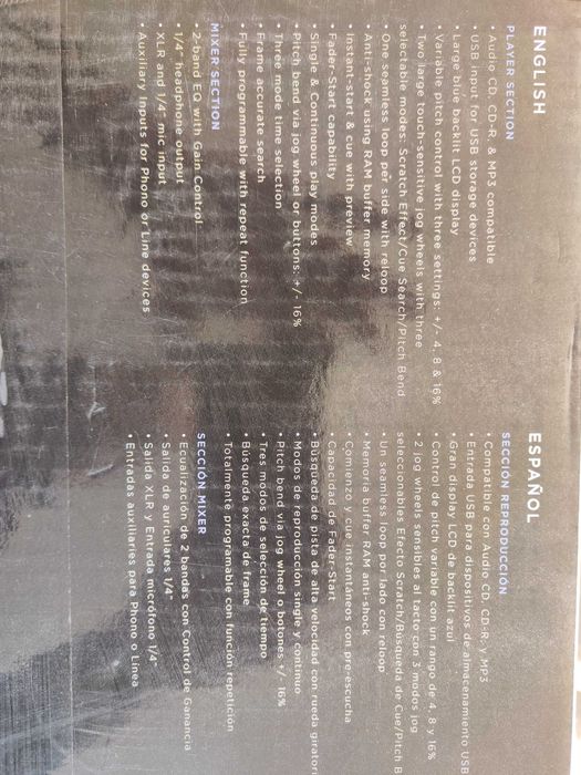 Mesa mistura DJ com scratch com duplo deck CDs e MP3 e pen