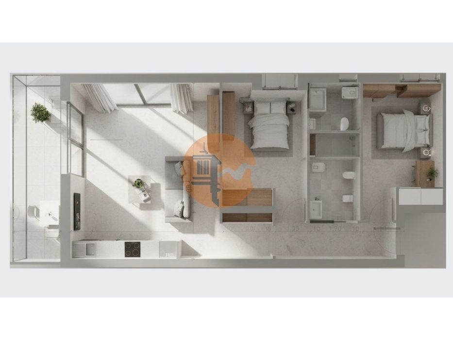 T2 em Projeto no Segundo andar - Edifício Sudoeste