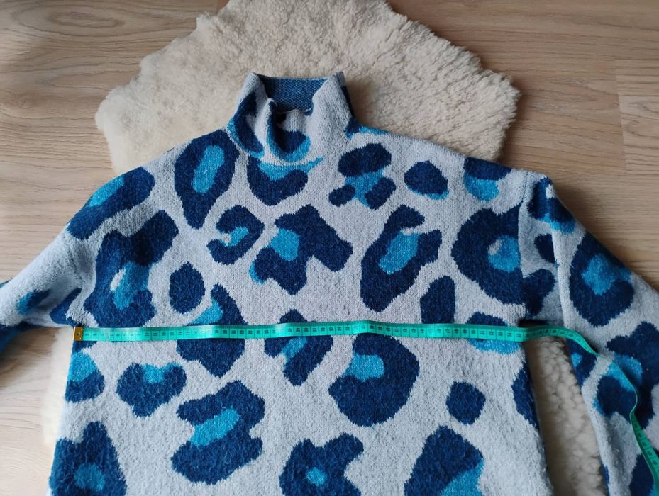 Golf sweter wielobarwny niebieski w cętki Zara r. 38 40