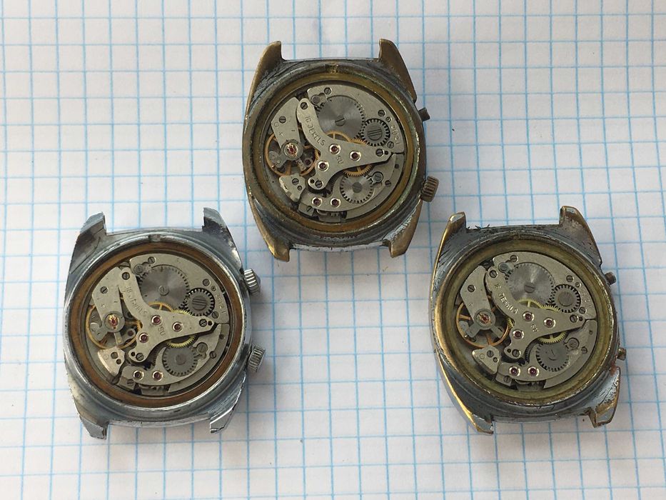 Часы механические Полет будильник СССР 3 штуки - на запчасти