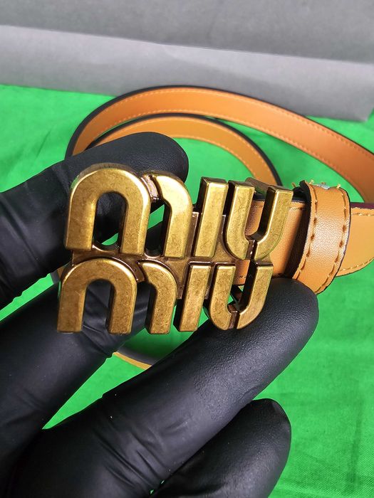 Pasek klamra Miu Miu klamra Paris nowość brazowy czarny Premium