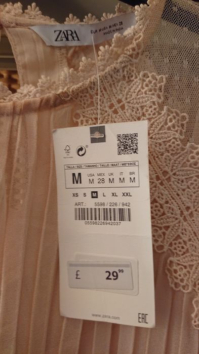 Sukienka zara M plisowana okolicznościowa