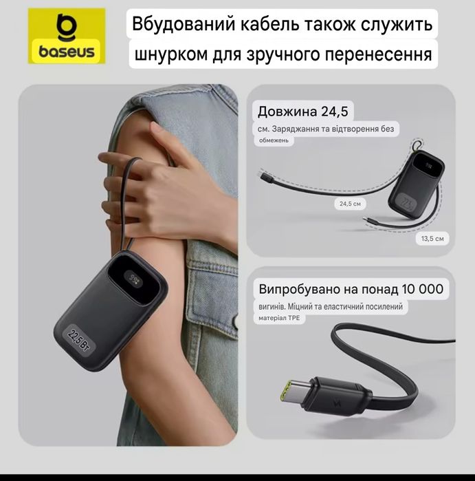 НОВИНКА!Повер банк 20000ма 22.5w Baseus
