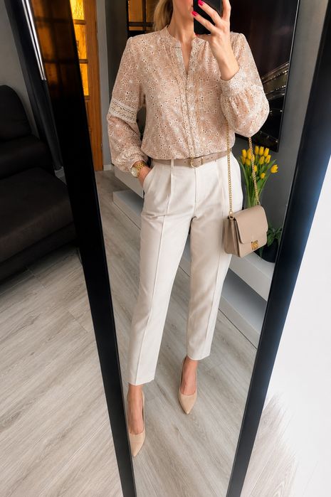 Xana Collection Bluzka Koronkowa Haftowana 38 M Nowa z Metką Wiskoza