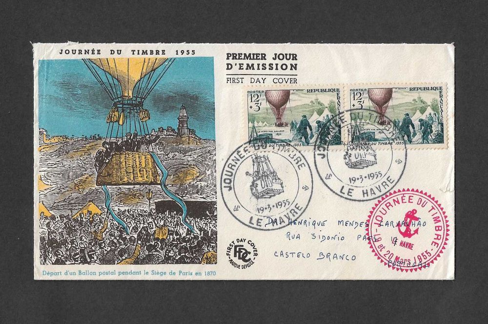 Envelope do 1º Dia. França 1955
