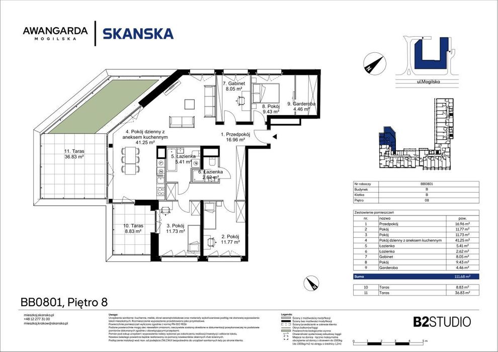 5-pokojowe mieszkanie 111m2 + taras