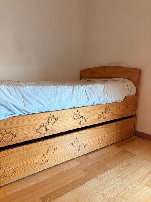 Cama Individual com 2 estrados (Oferta de Colchão)