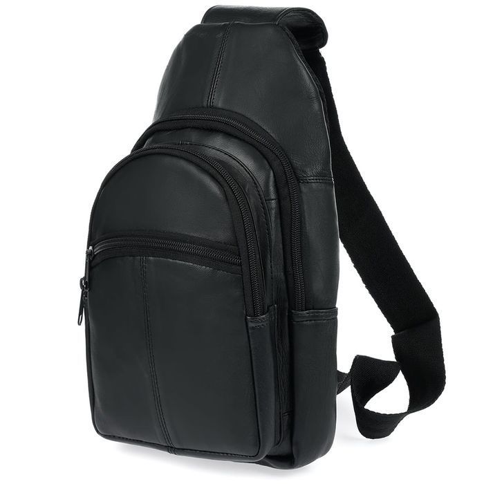 Plecak skórzany crossbody / nerka Bellugio czarny na telefon klucze