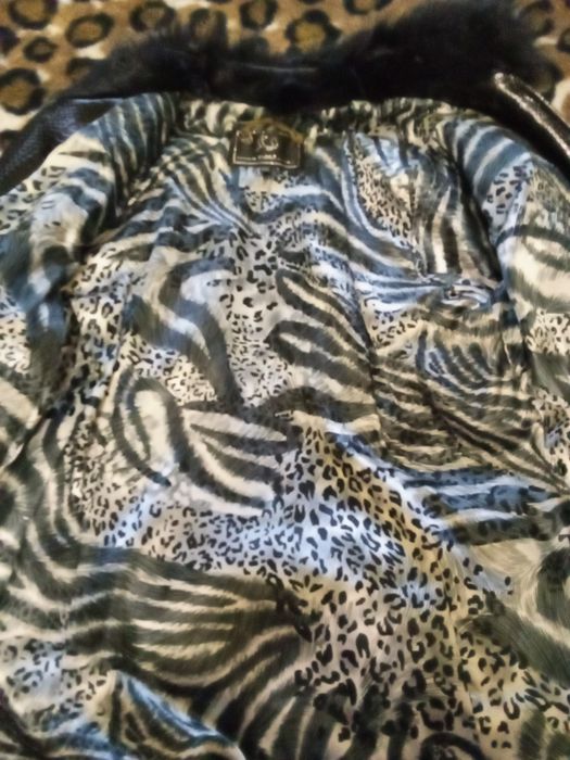 Полушубок натуральный /мех козы + отделка с кожи/