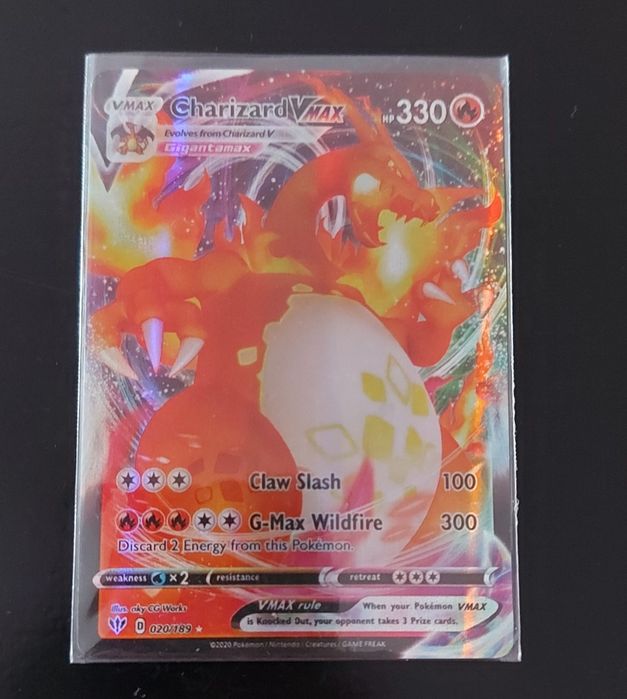 Charizard-VCromo Hp 220 Basic.Mais um Charizard-VMAX colecção 020/189