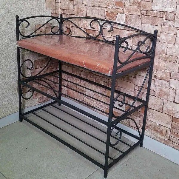 Поличка для взуття, банкетка кована, підставка для взуття  "САША"