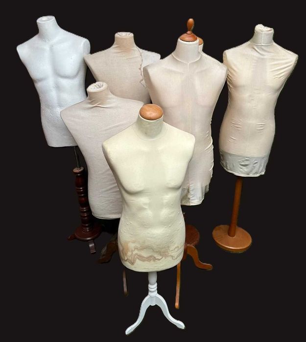 manequins de costura antigos, com base, tamanho adulto