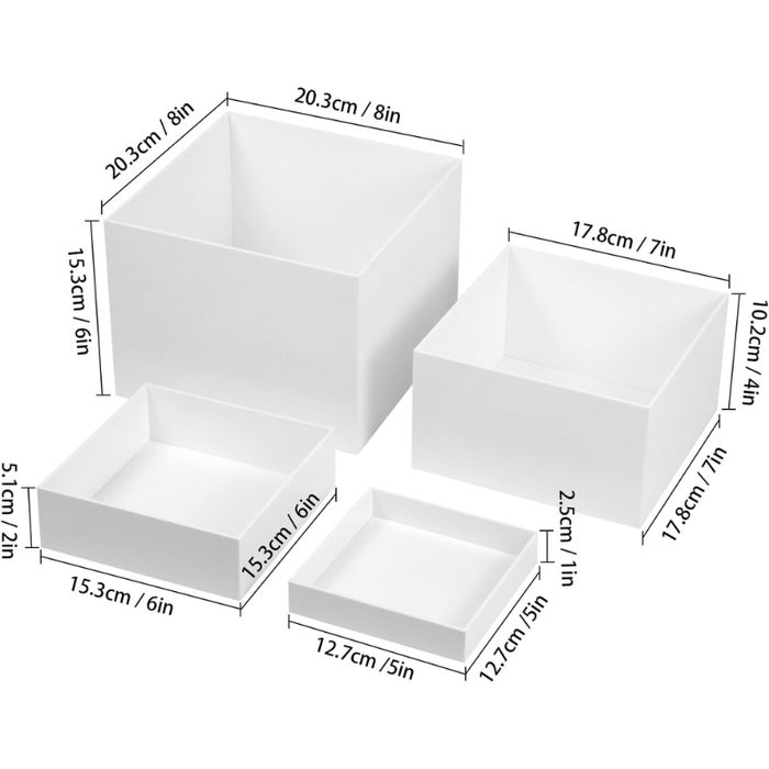 Biały akrylowy stojak ekspozycyjny kwadratowy na desery