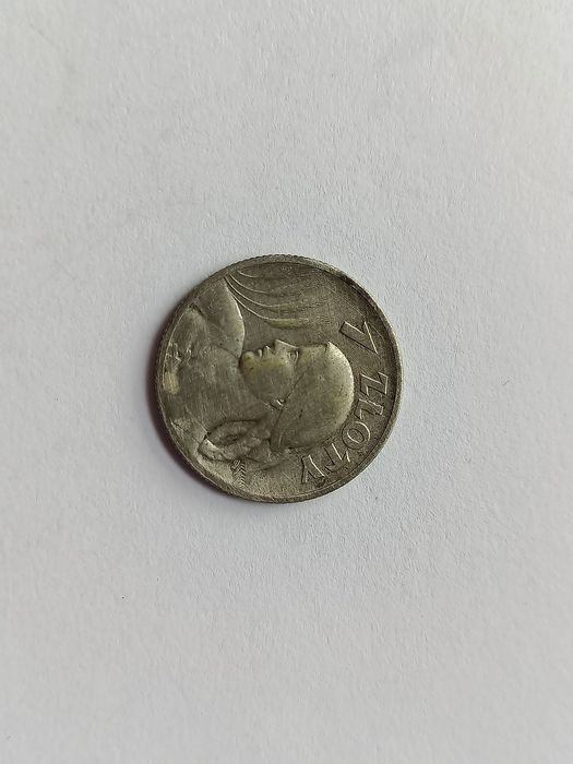 Kobieta i kłosy  1 zł. 1925 z kropką , srebro