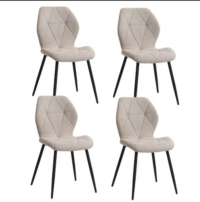Krzesła kuchenne do salonu CIEMNY BEŻ BLUVEL 40 4 szt