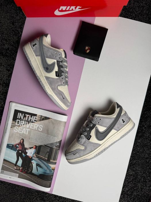 Жіночі кросівки найк данк лоу Nike SB Dunk Low x KAWS Grey Beige [36-41]