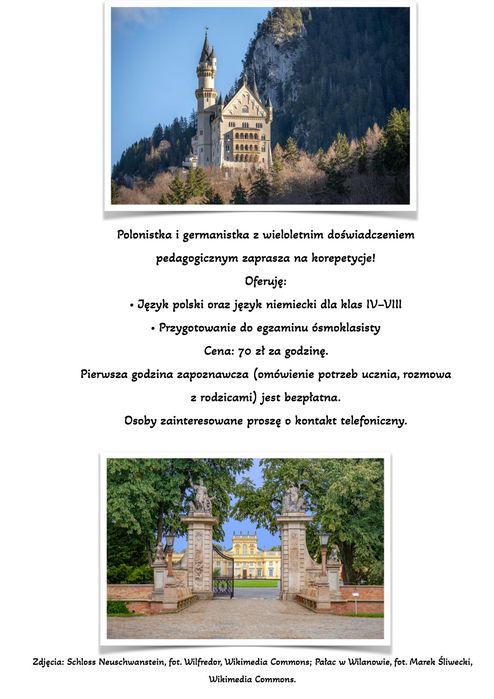 Korepetycje: język polski i niemiecki, klasy 4–8