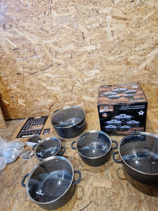 ZESTAW GARNKÓW 10 EL. KLÖNBERG KB-4031 ceramiczno-marmurowych