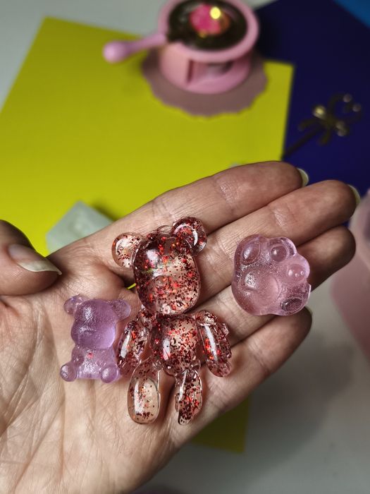 Желейні таба лапки та ведмедики. Антістрес лапки з желейного воску