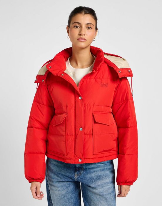 Новая женская куртка - пуховик Lee( Lee Hooded Short Puffer red) с Европы S
